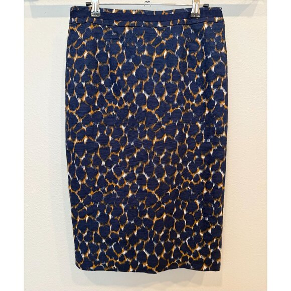 Boden Women's Lined Pencil Skirt Size 6L Navy Pattern Preppy Office Workwear - Picture 1 of 9